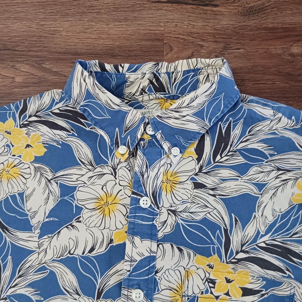 Ralph Lauren Denim Supply Shirt Mens Medium Blue Floral Button Up Hawaiian Tiki - Picture 2 of 7